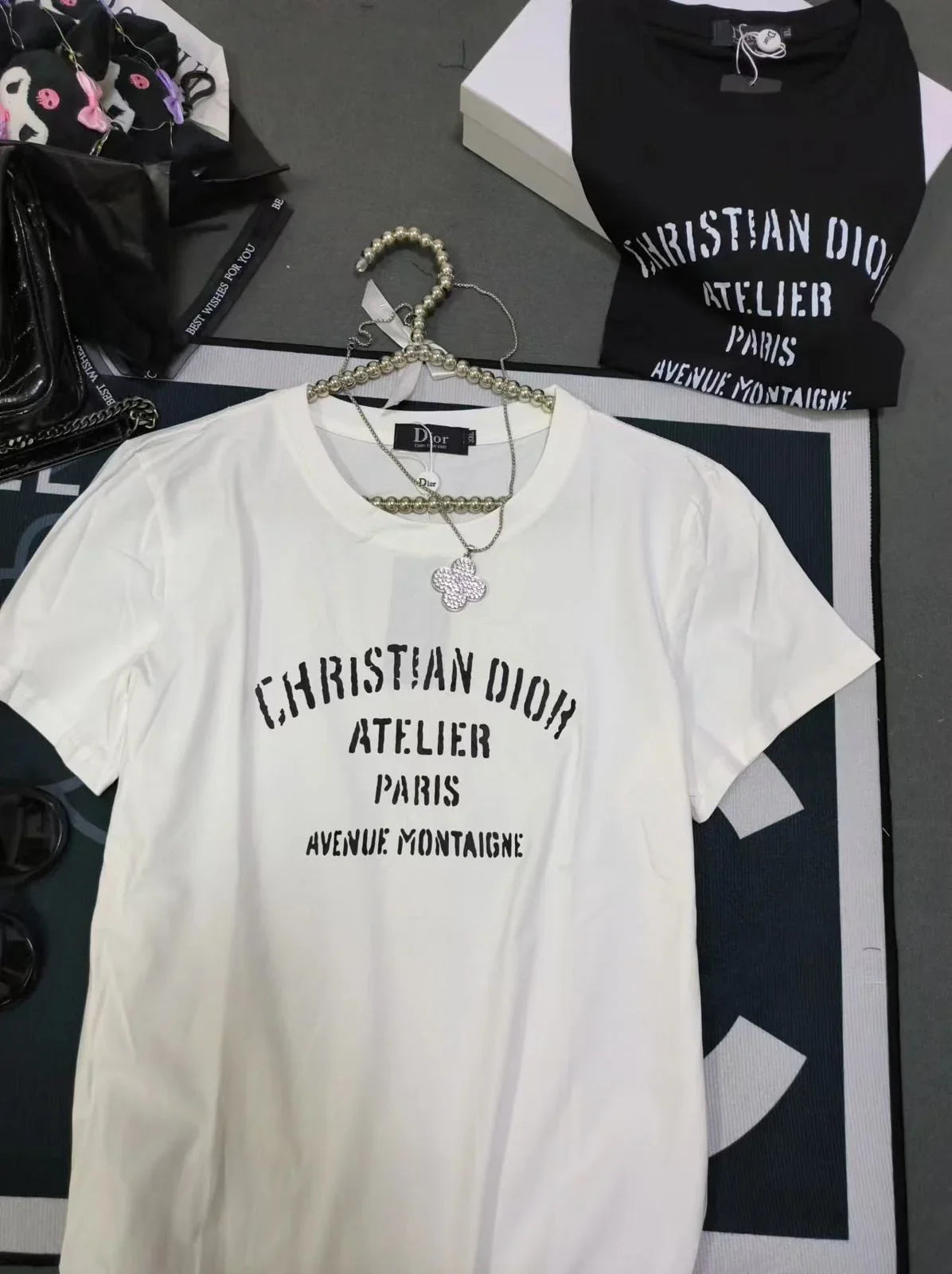 DIOR || Christian DIOR Atelier Salute Designer Series Print Short Sleeve For Girls