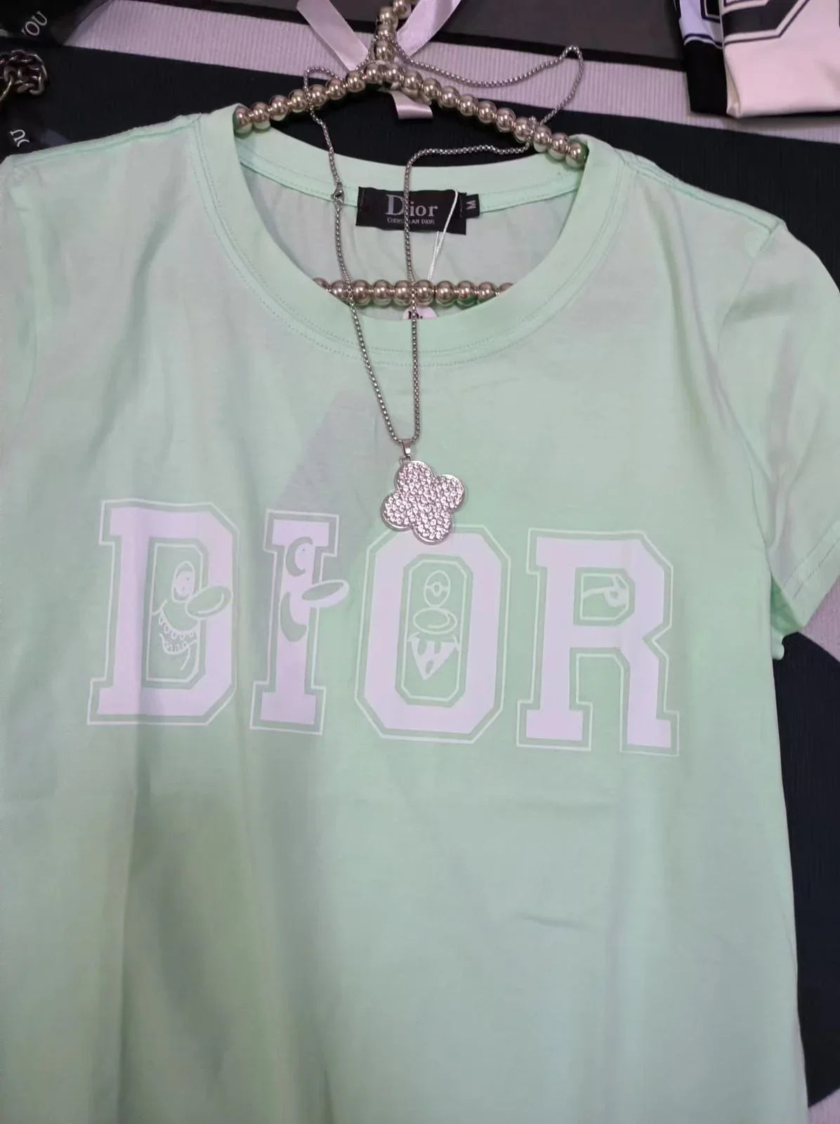 CHRISTIAN DIOR || Crew Neck Plain Cotton Short Sleeves Logo Luxury