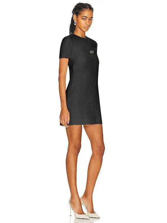 BALMAIN || Ribbed Cotton Short Knit Dress For Girls