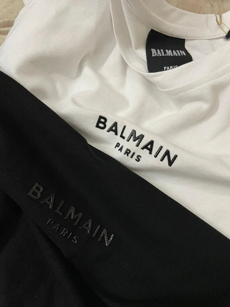 BALMAIN || Logo-Appliqué Cotton Midi Dress