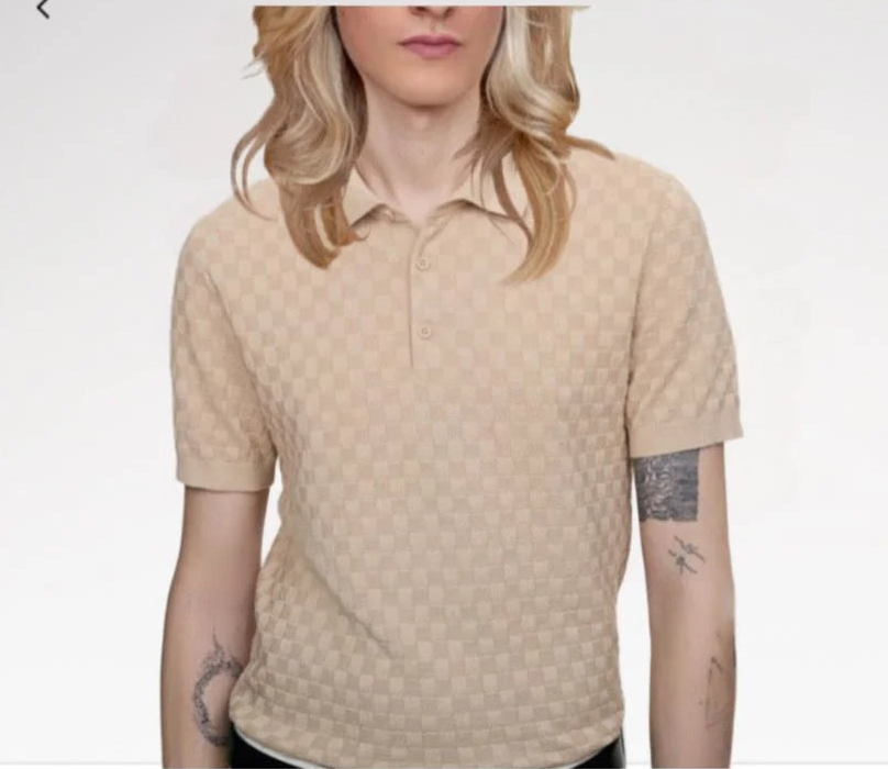 LOUIS VUITTON || Slim Fit Textured-Knit Polo T-Shirt For Girls