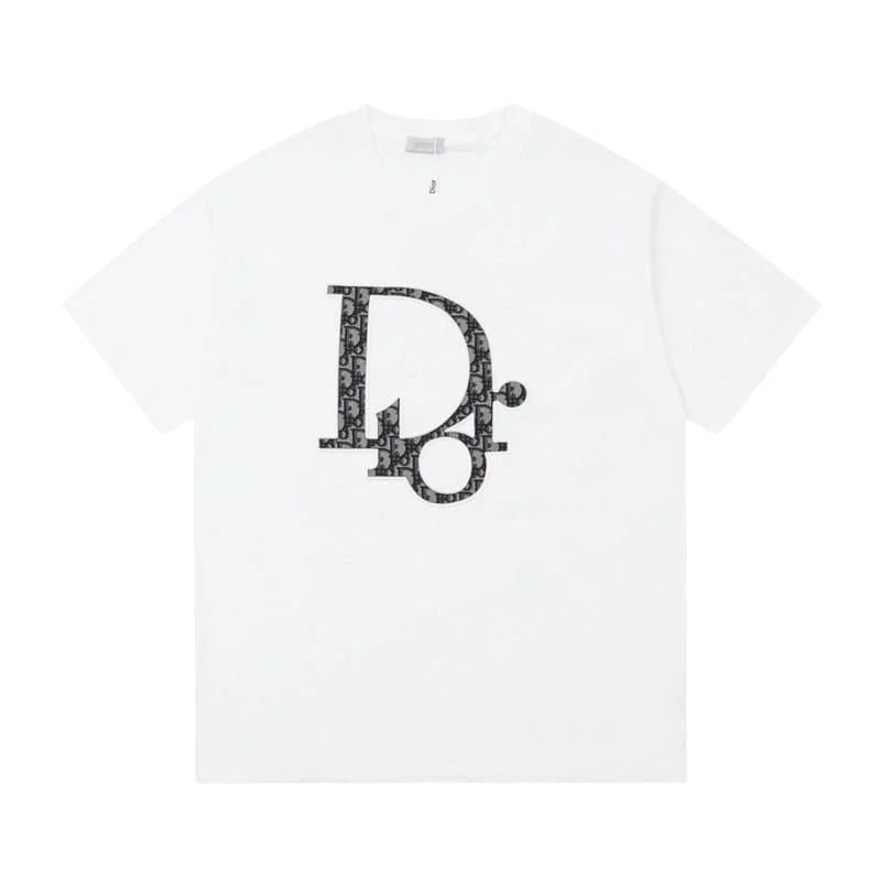 CHRISTIAN DIOR || Dior Letter Logo Embroidery Short Sleeve Unisex Casual Street T-Shirts