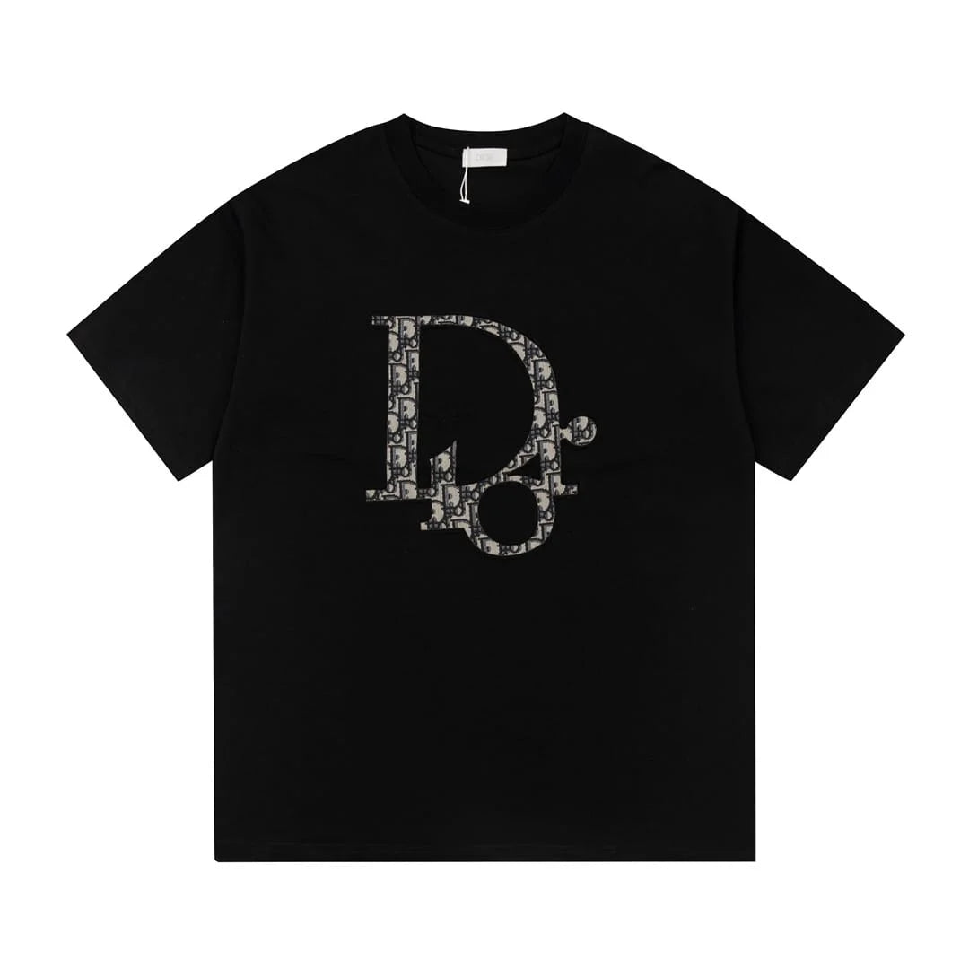 CHRISTIAN DIOR || Dior Letter Logo Embroidery Short Sleeve Unisex Casual Street T-Shirts