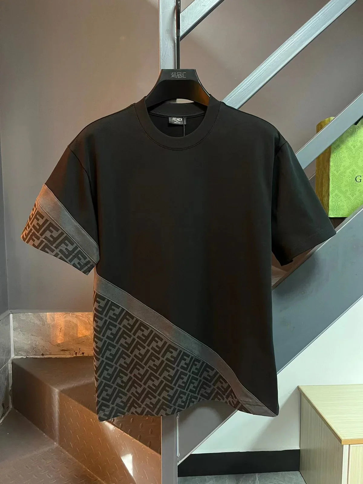 FENDI || Men's Diagonal FF- Graphic Logo Print T-Shirt