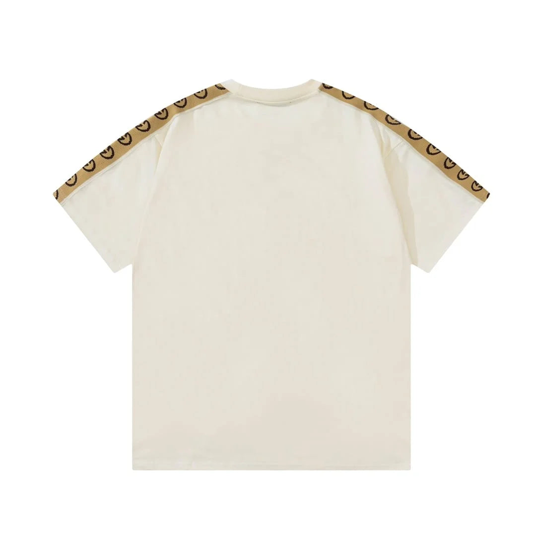 GUCCI || GG Interlocking Stripe White/Black Cotton T-Shirt