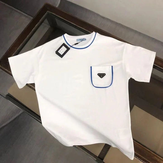 PRADA || Re-Nylon Pocket Design Triangle-Logo T-Shirt