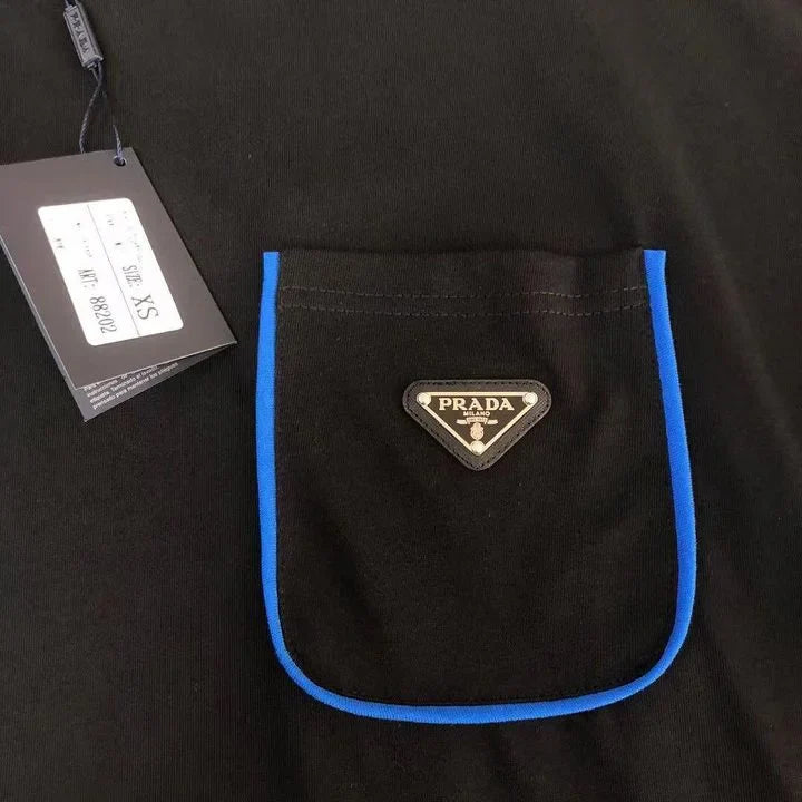 PRADA || Re-Nylon Pocket Design Triangle-Logo T-Shirt