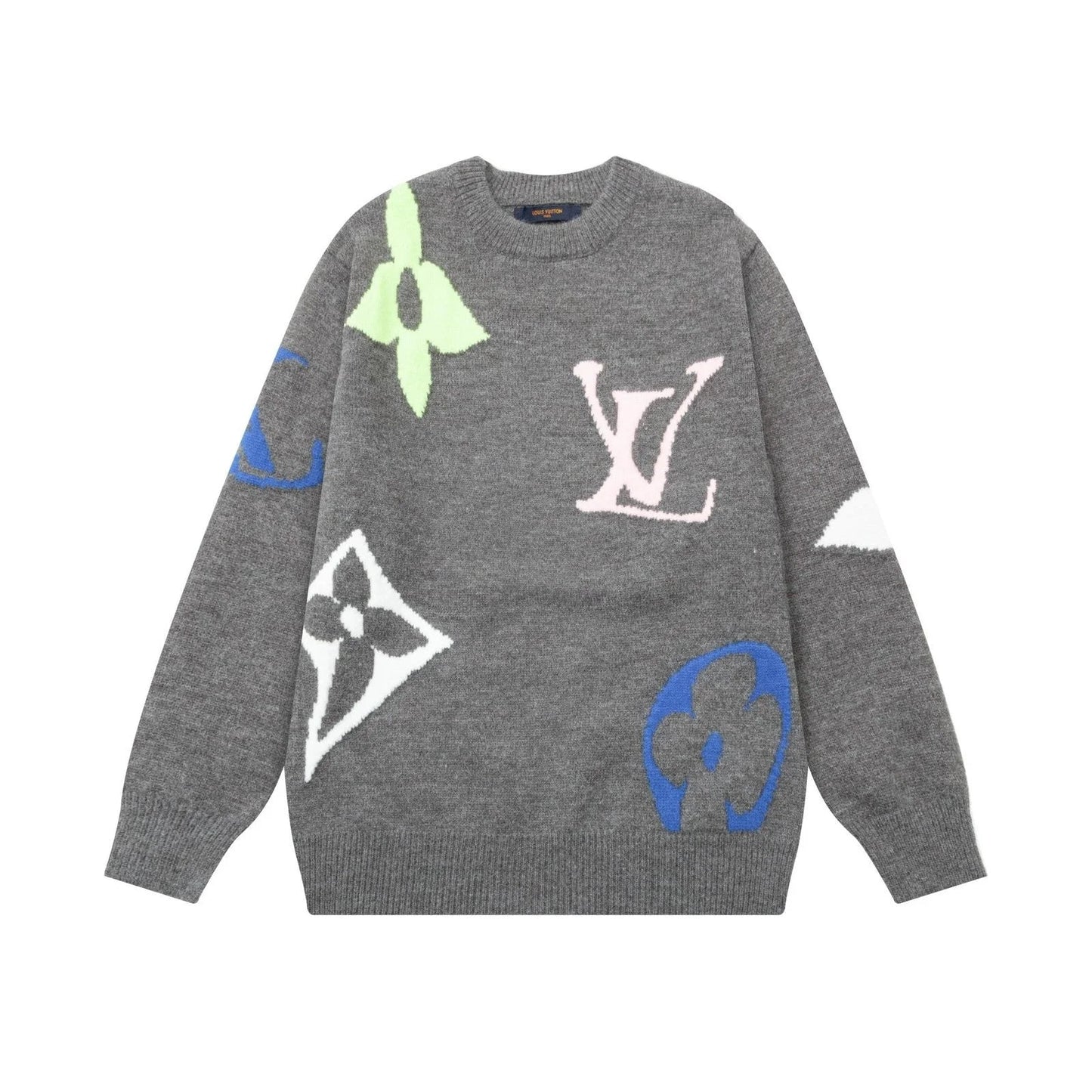 LOUIS VUITTON || Grey Chunky Wool Blend Pullover