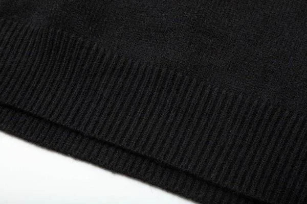 LOUIS VUITTON || Black Chunky Wool Blend Pullover