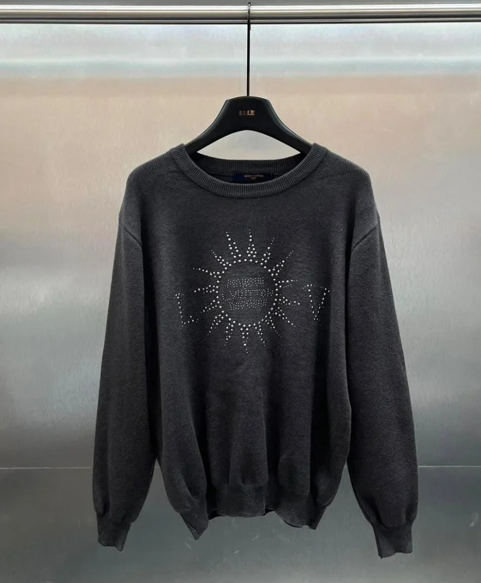 LOUIS VUITTON || Embellished Long-Sleeved Merino Wool Crewneck Pullover