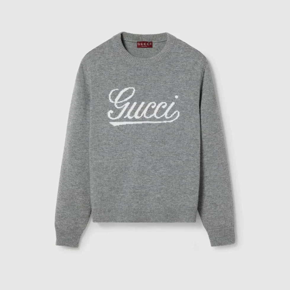 GUCCI || WOOL SWEATER WITH GUCCI INTARSIA KNITEDWEAR FOR MEN