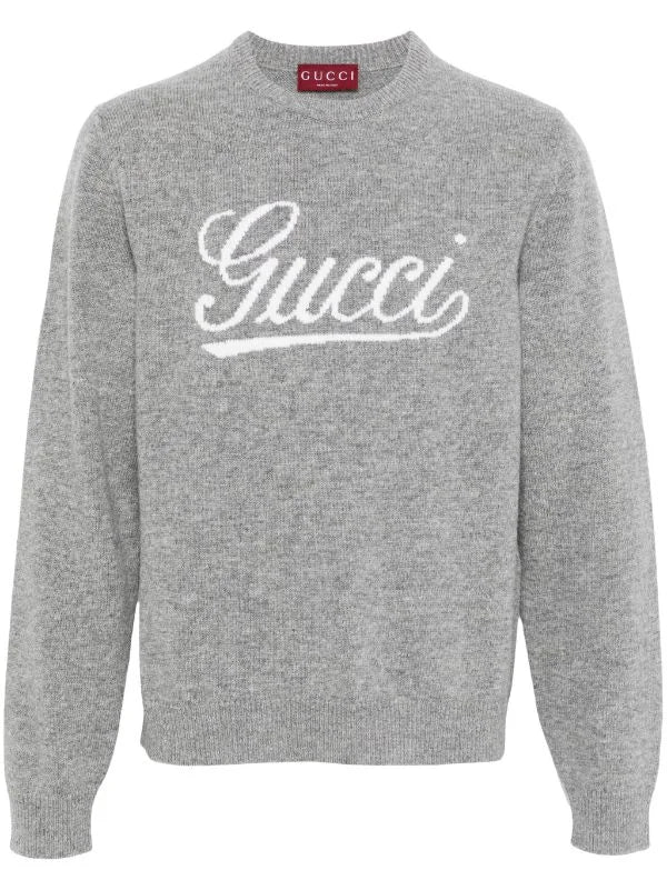 GUCCI || WOOL SWEATER WITH GUCCI INTARSIA KNITEDWEAR FOR MEN