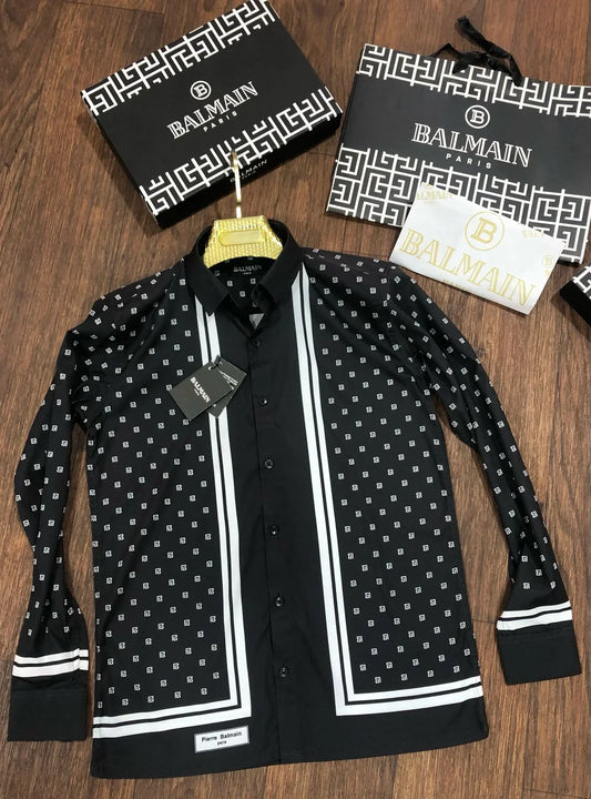 BALMAIN || B Flame Logo Premium Designer Shirt For Men