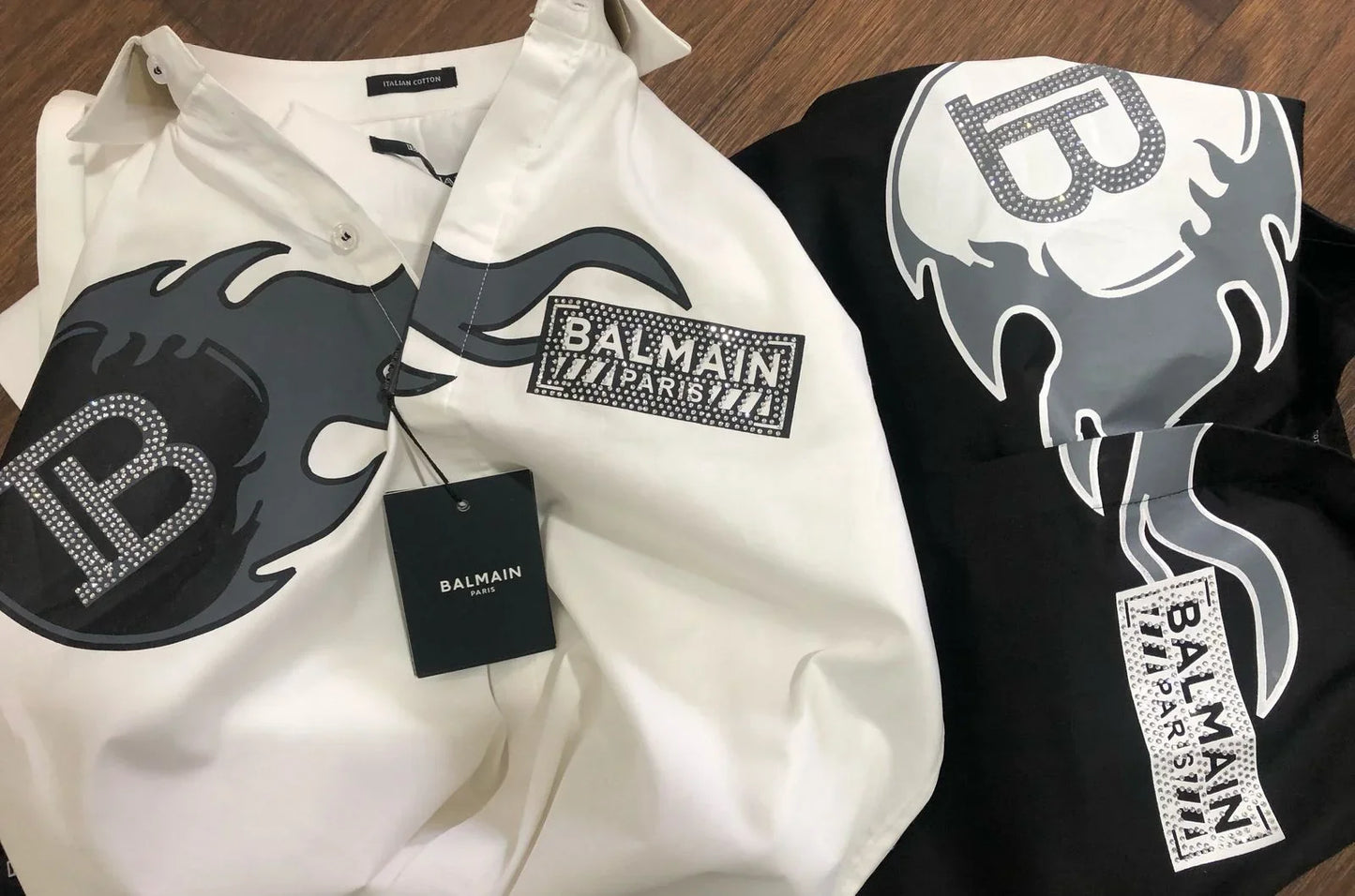 BALMAIN || B Flame Logo Premium Designer Shirt For Men