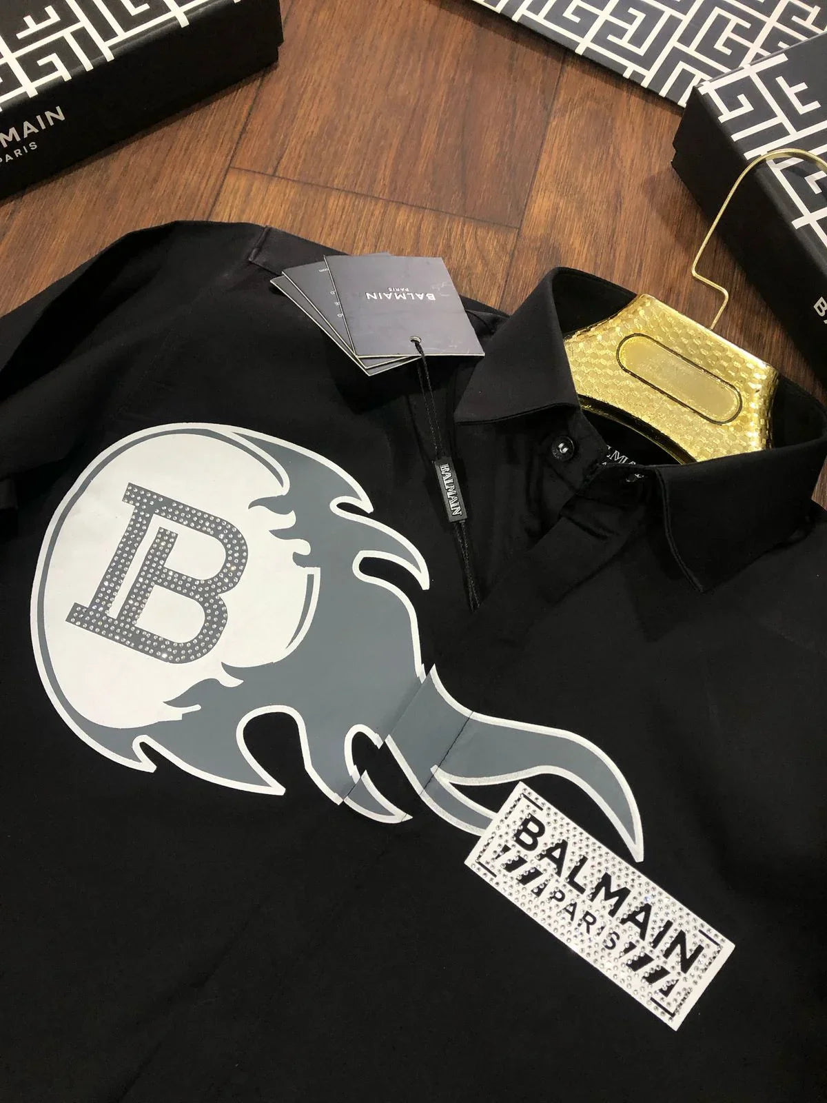 BALMAIN || B Flame Logo Premium Designer Shirt For Men