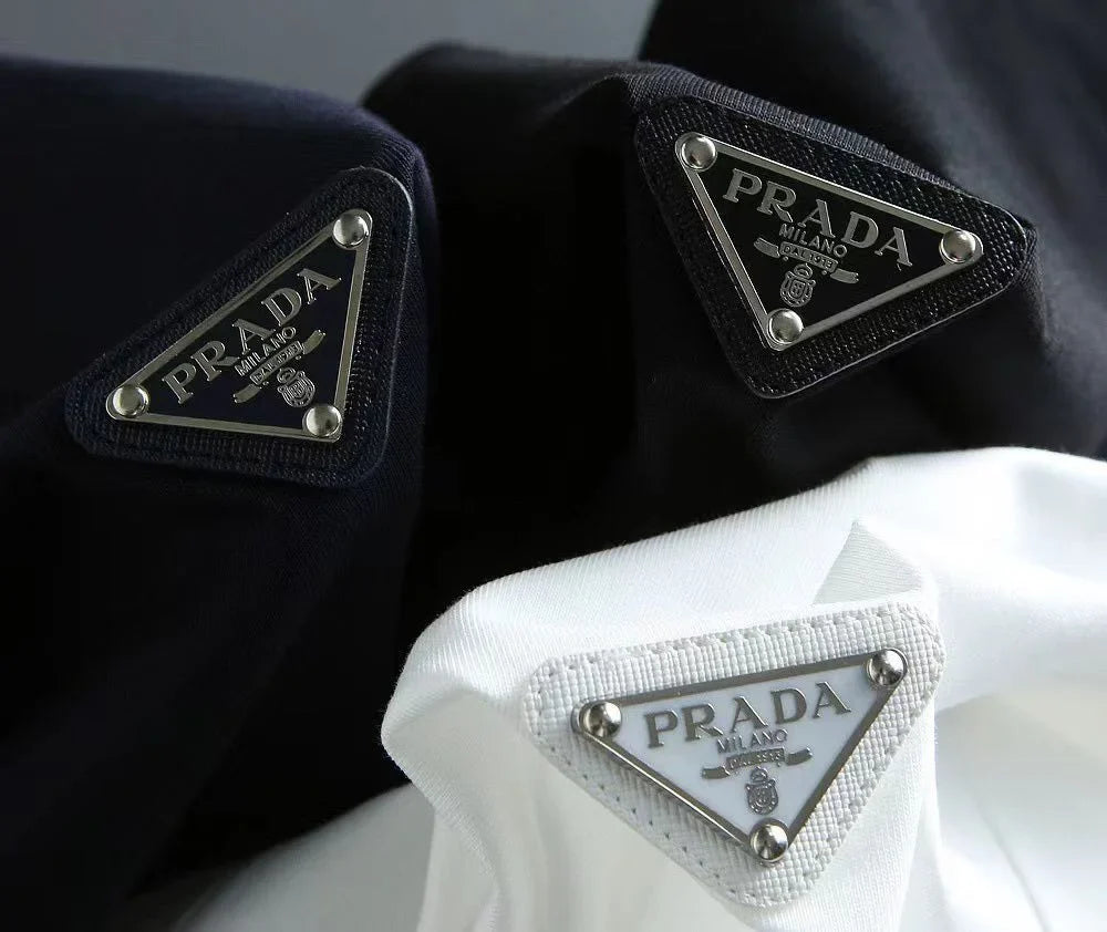 PRADA || Triangle Logo Technical Jersey T-Shirt