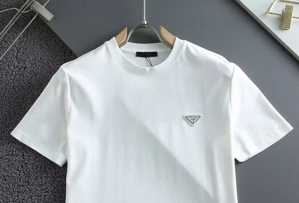 PRADA || Triangle Logo Technical Jersey T-Shirt