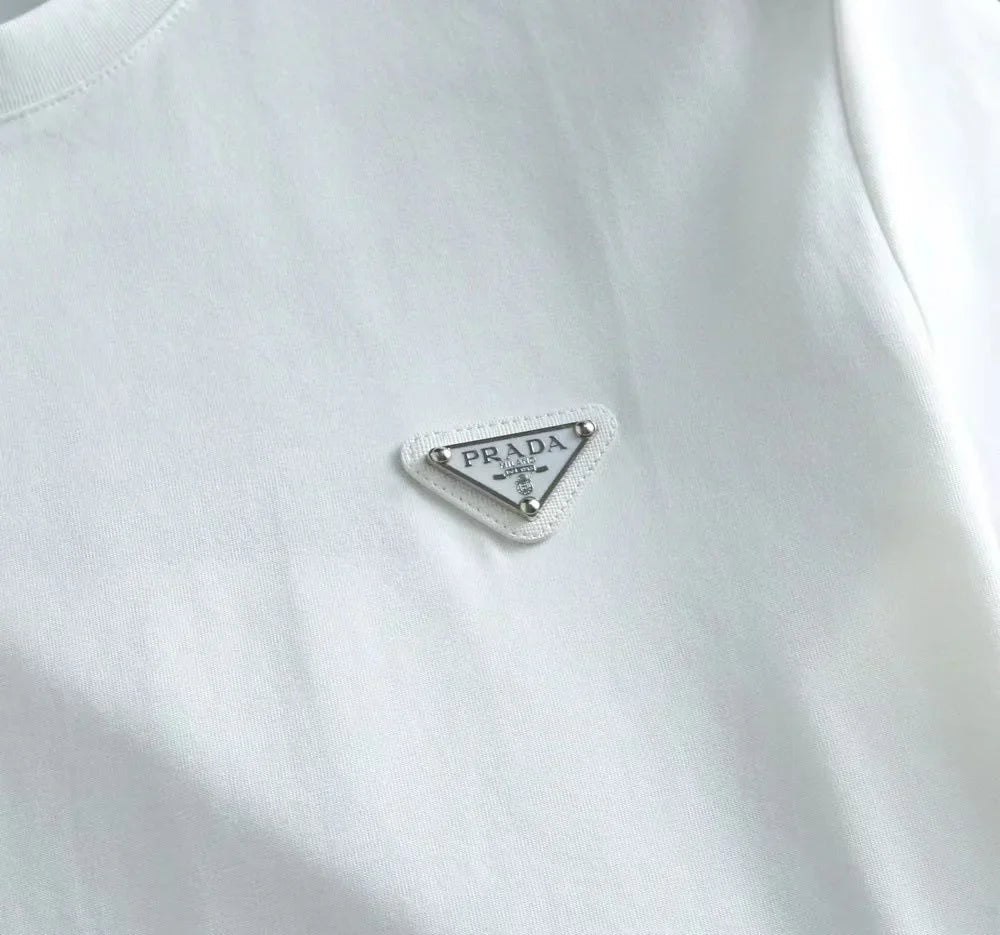 PRADA || Triangle Logo Technical Jersey T-Shirt