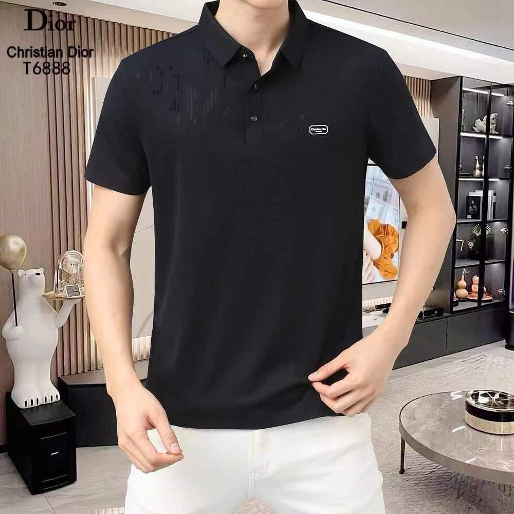 CHRISTIAN DIOR || Initial Logo Embroidered Polo T-Shirt