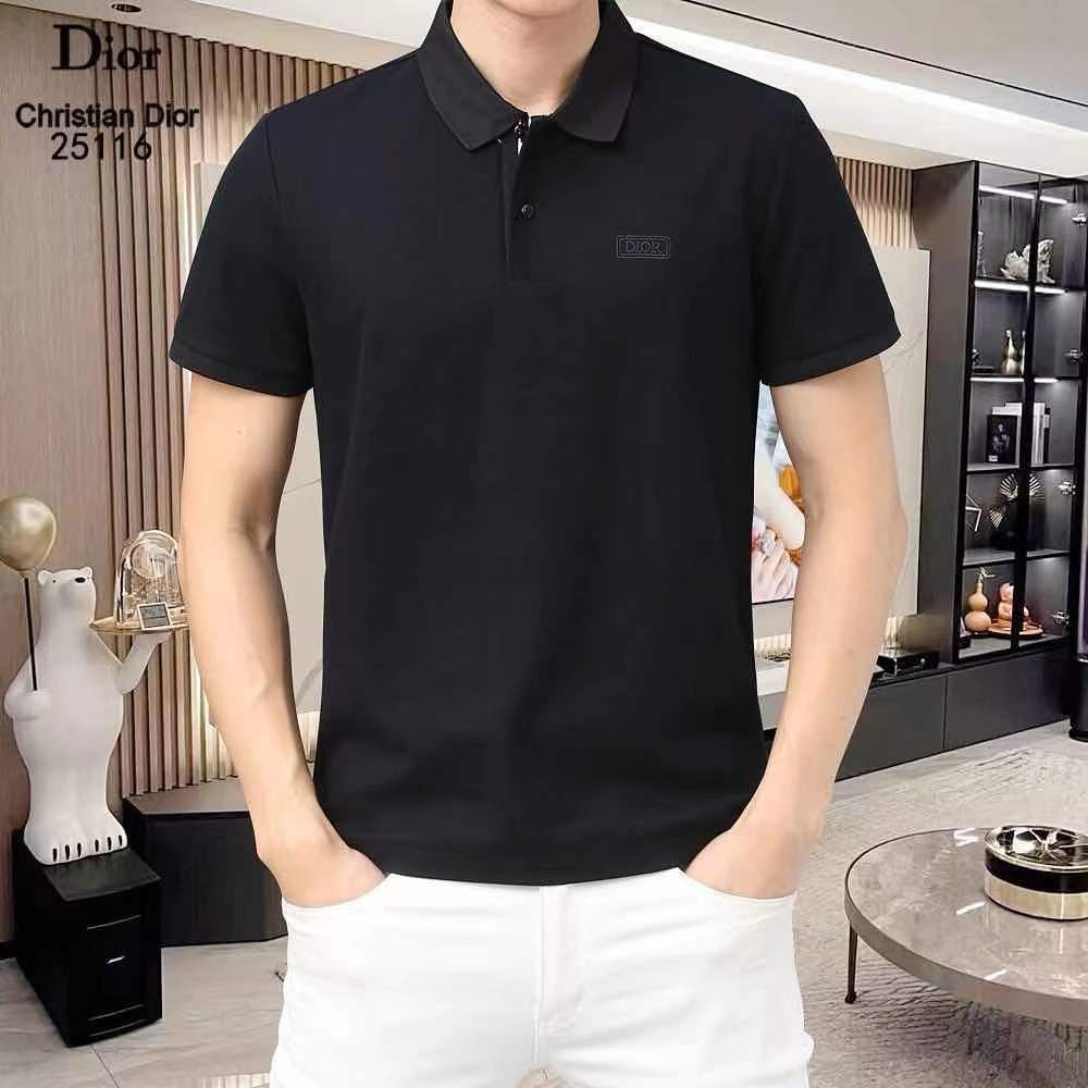 CHRISTIAN DIOR || Dior Logo Regular Fit Polo T-Shirt with Spread Collar