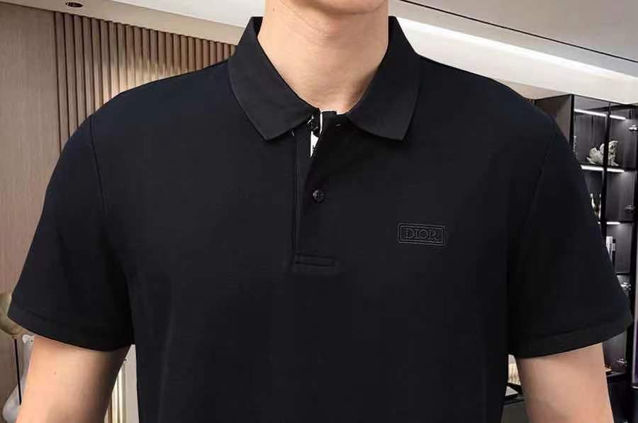 CHRISTIAN DIOR || Dior Logo Regular Fit Polo T-Shirt with Spread Collar