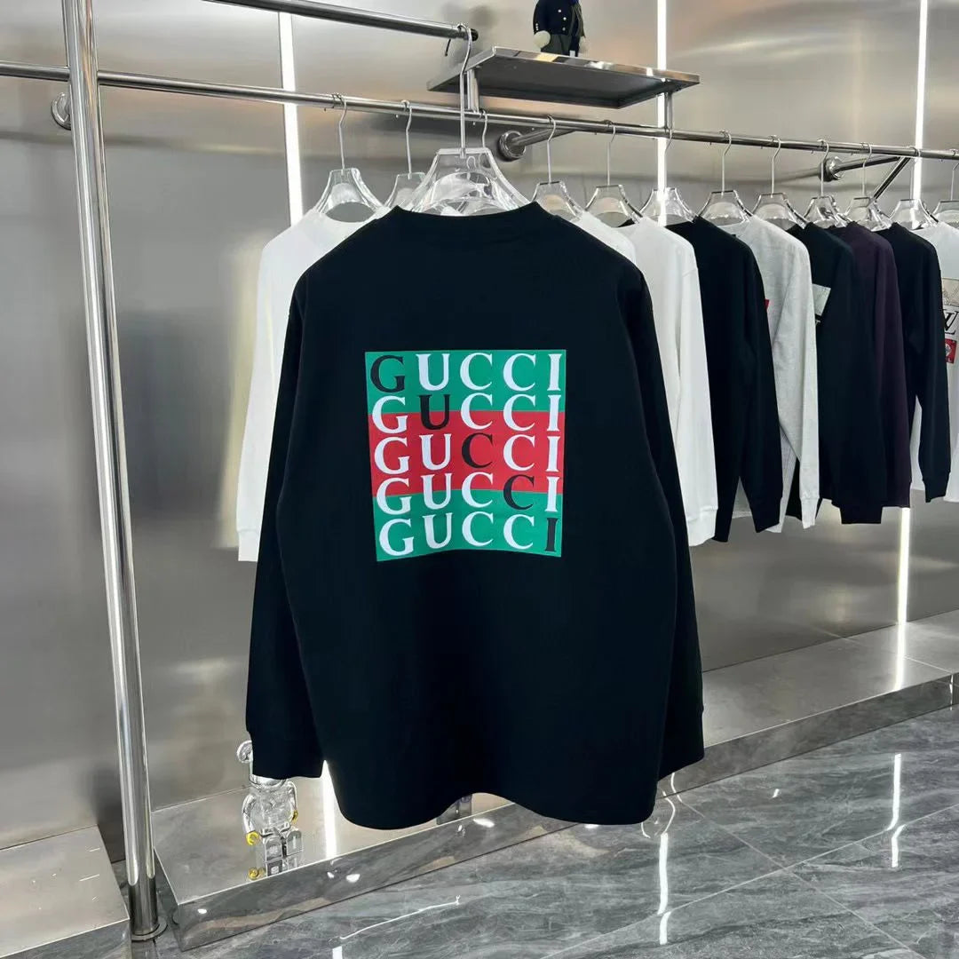 GUCCI || Luxury Cotton Jersey Back Printed Sweatshirt