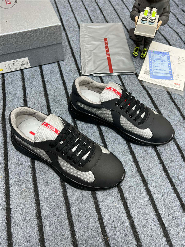 PRADA America's Cup Soft Rubber Sneakers in Black and Silver