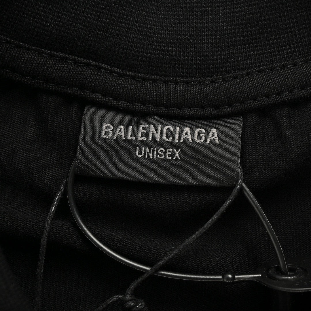 Balenciaga All-Over Logo Print T-Shirt (Black)