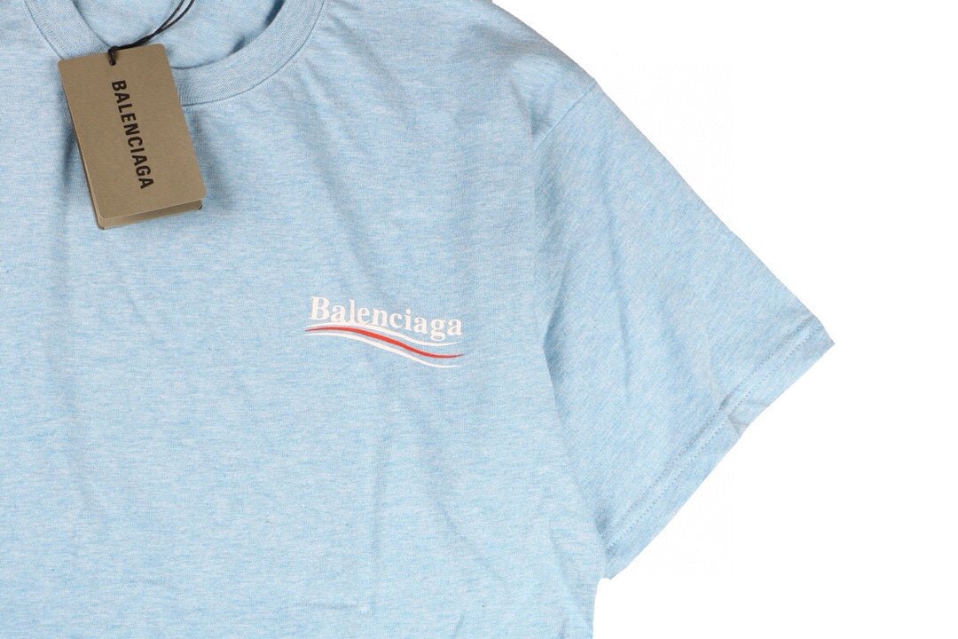 Balenciaga Basic Logo T-Shirt - Light Blue