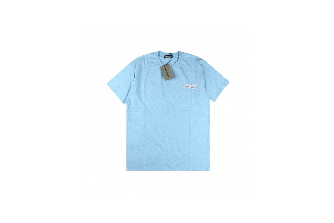 Balenciaga Basic Logo T-Shirt - Light Blue