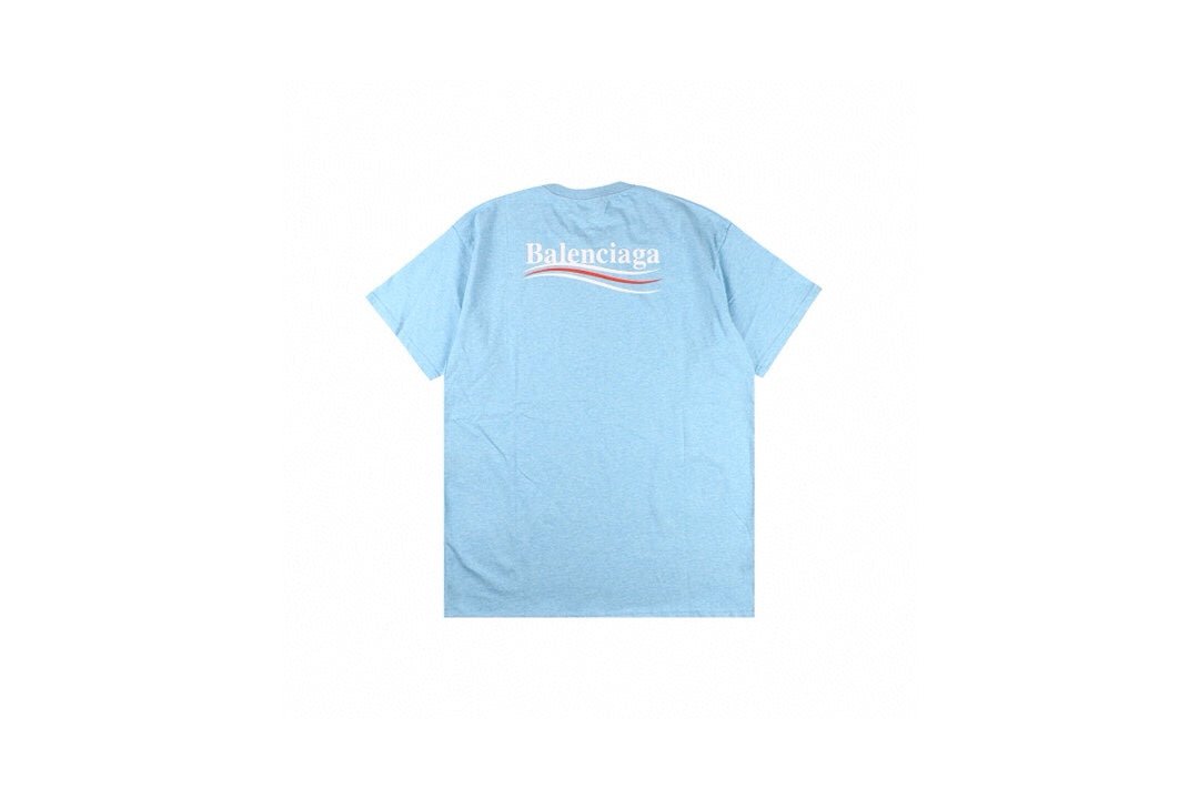 Balenciaga Basic Logo T-Shirt - Light Blue