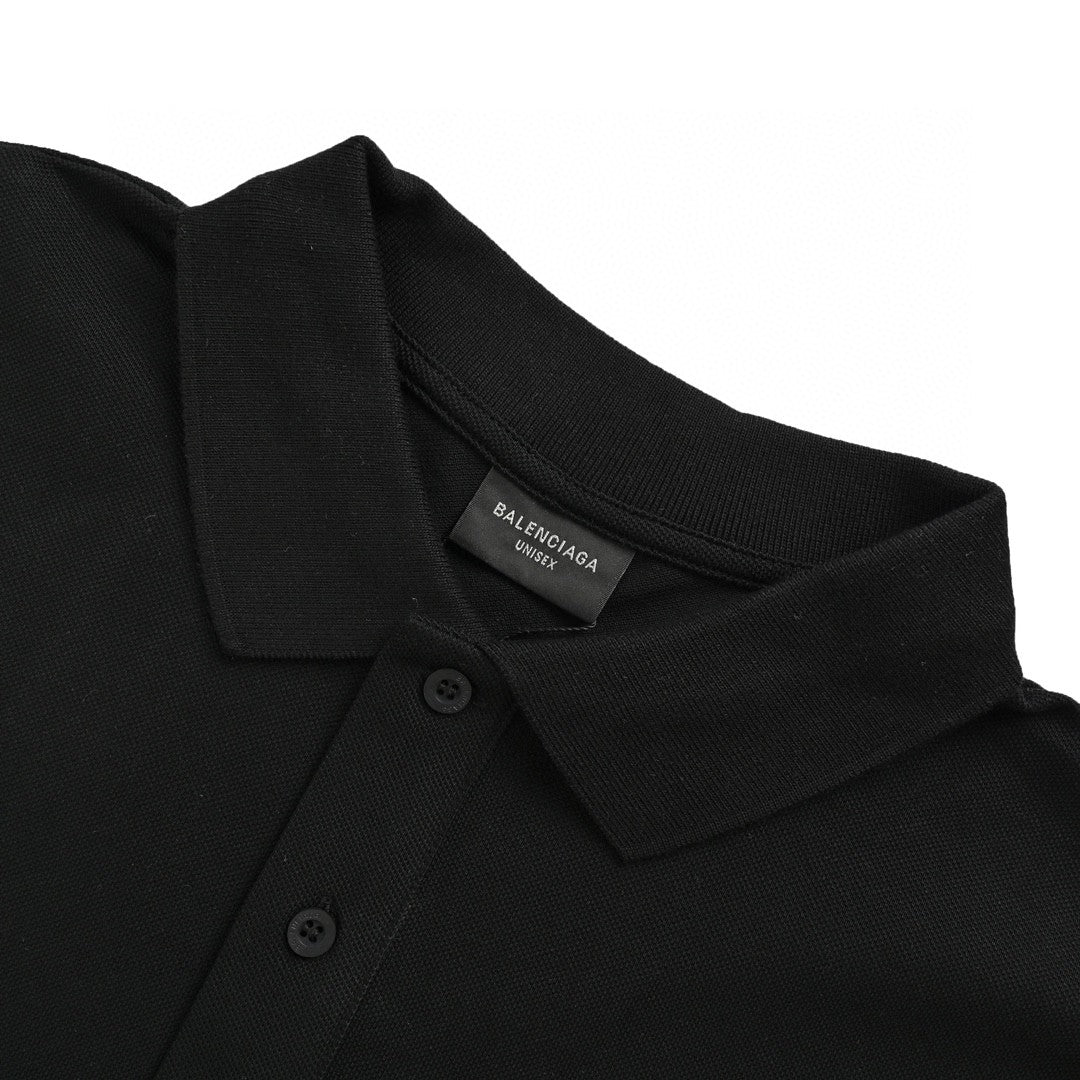 Balenciaga BB Logo Black Polo Shirt