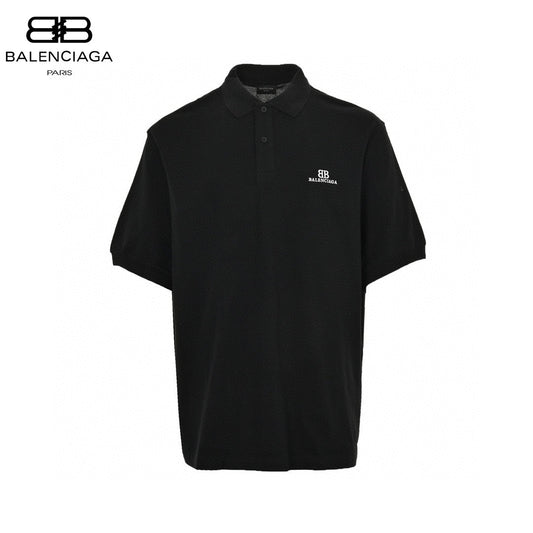 Balenciaga BB Logo Black Polo Shirt