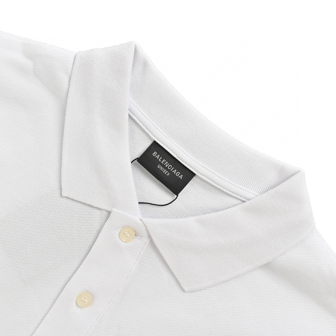 Balenciaga BB Logo White Polo Shirt