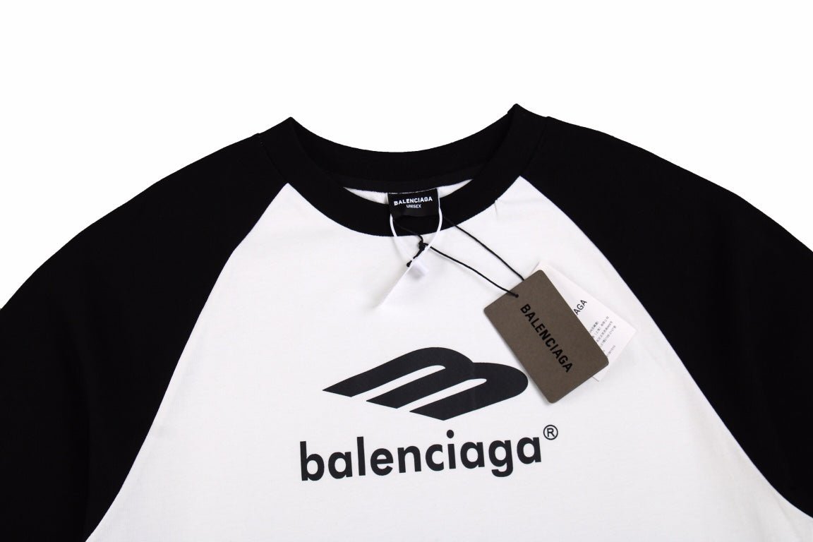 BALENCIAGA LOGO PRINT T-SHIRT BLACK WHITE