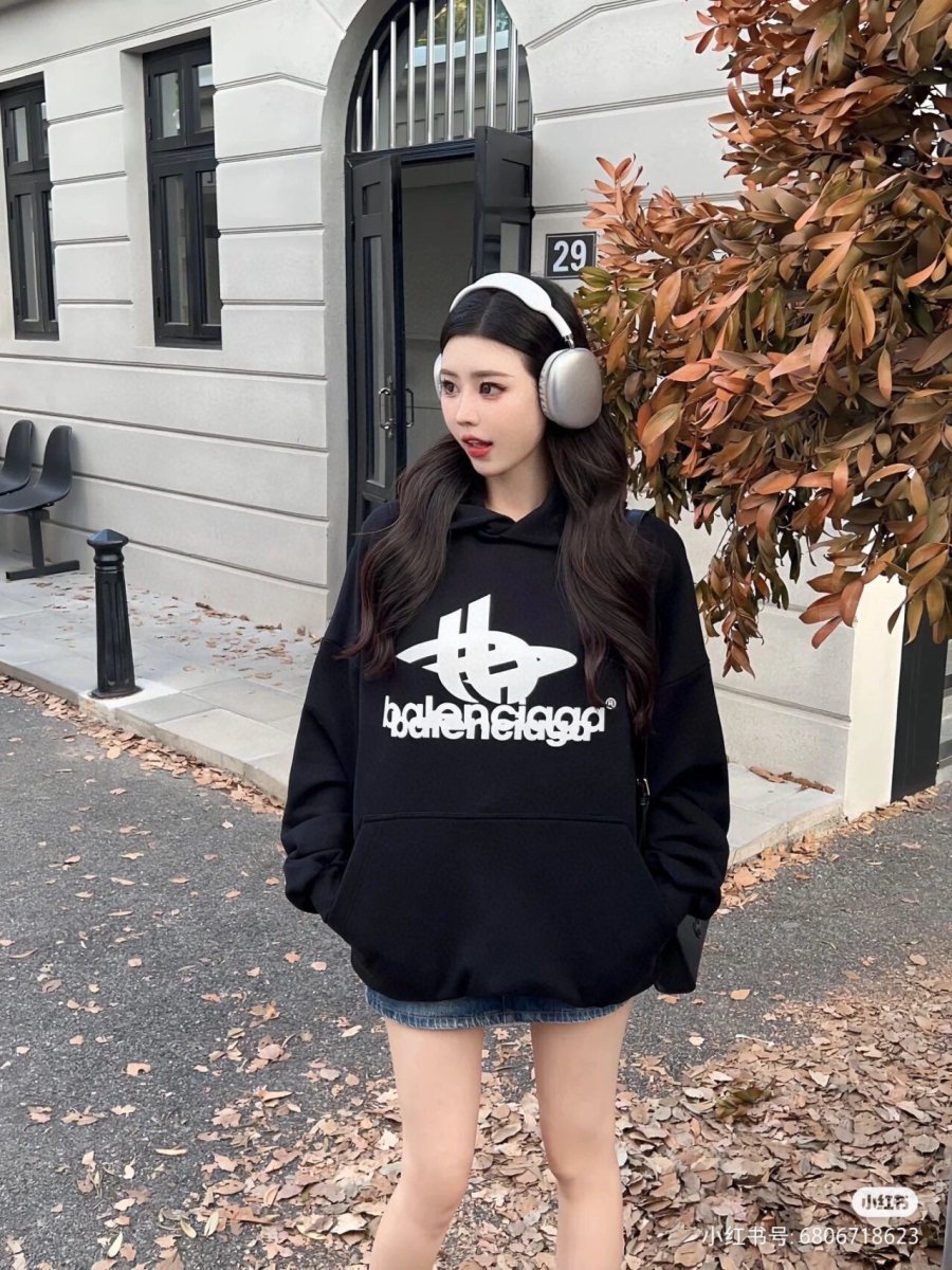 Balenciaga Black Graphic Hoodie