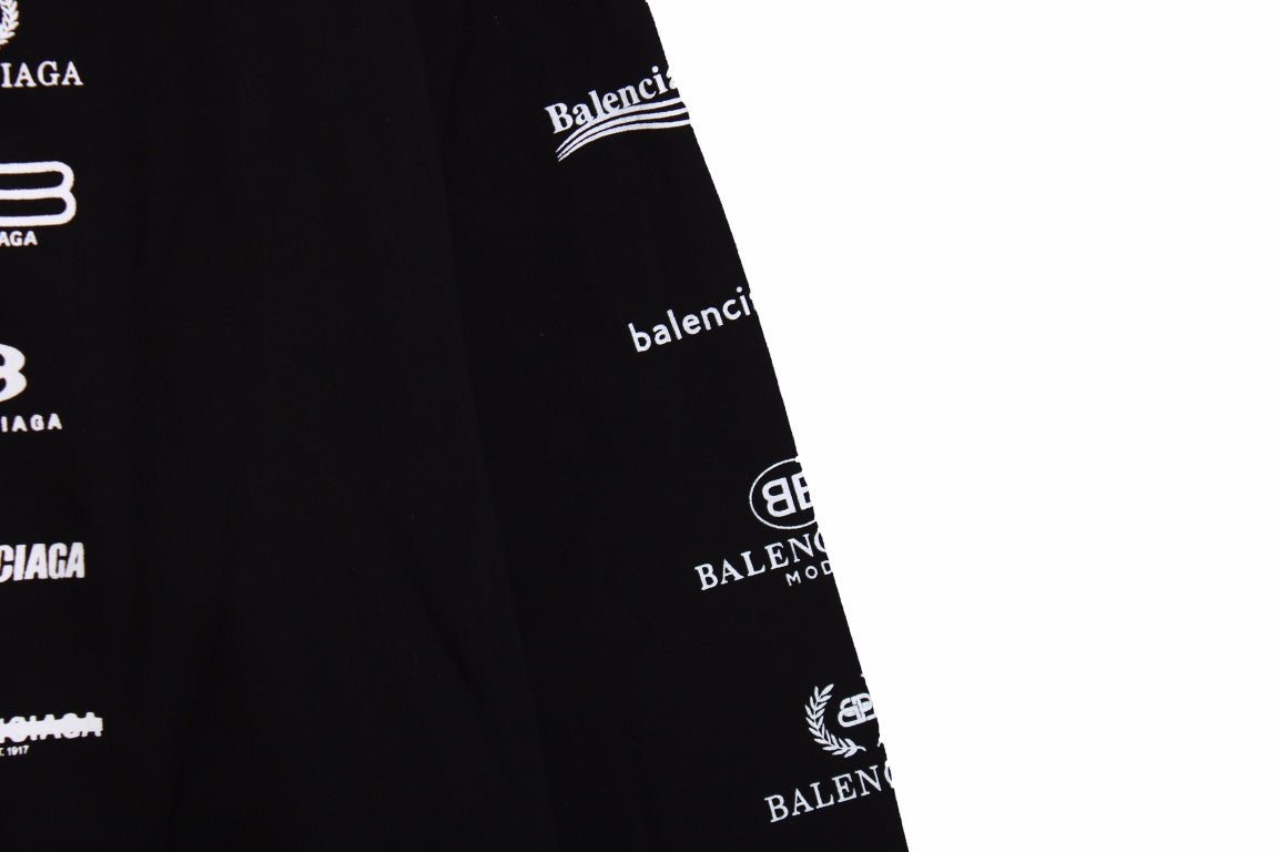 Balenciaga Black Multilogo Hoodie