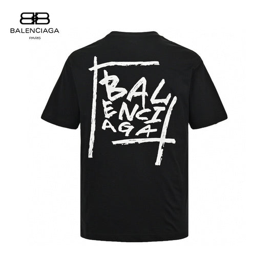 Balenciaga Black T-Shirt with Bold Graphic