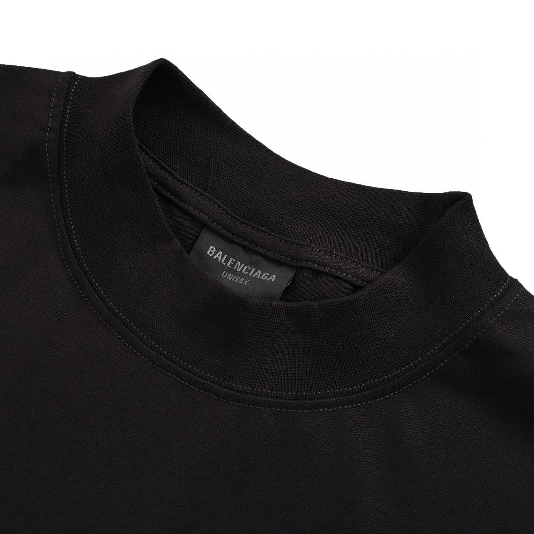 Balenciaga Black T-Shirt with Label Detail