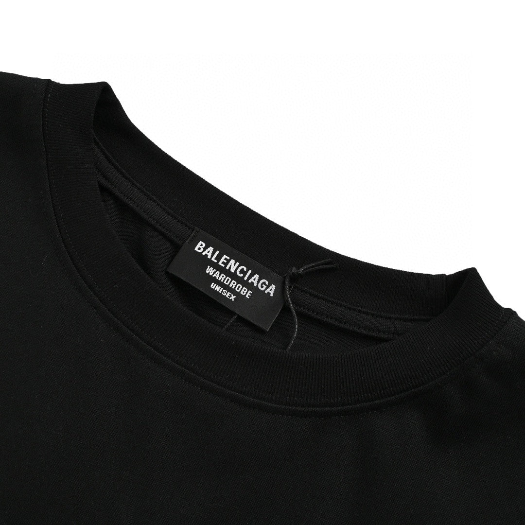 Balenciaga Black T-Shirt with Mountain Graphic