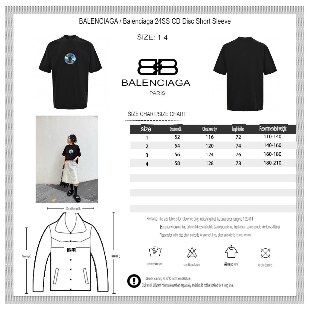 Balenciaga CD Graphic Black T-Shirt