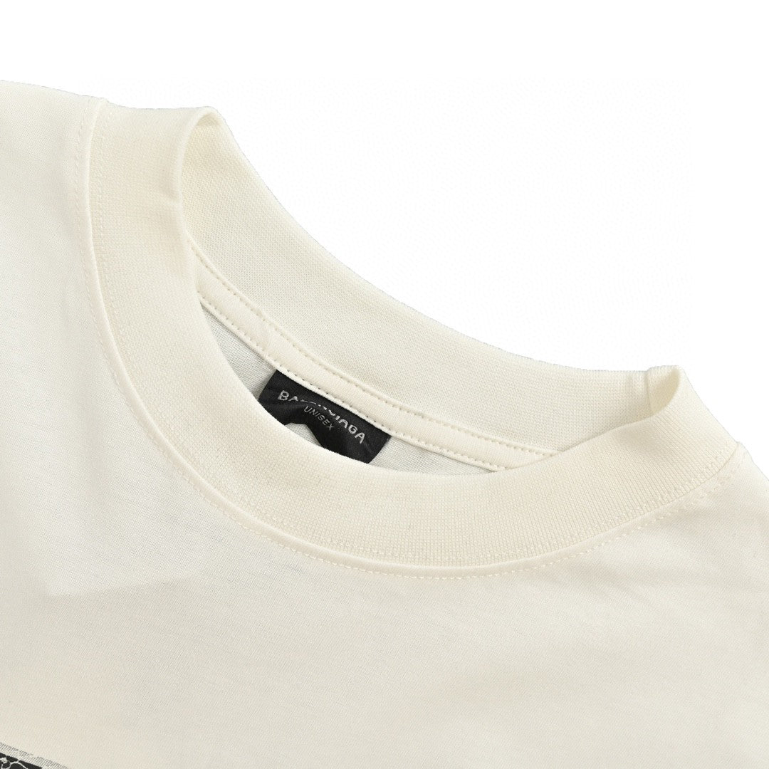 Balenciaga Cracked 'BB' Logo T-Shirt (White)