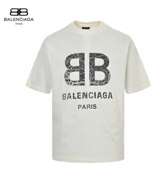 Balenciaga Cracked 'BB' Logo T-Shirt (White)