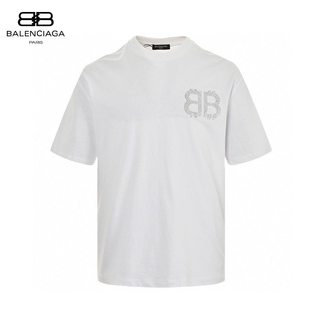 Balenciaga Crystal Logo T-Shirt in White