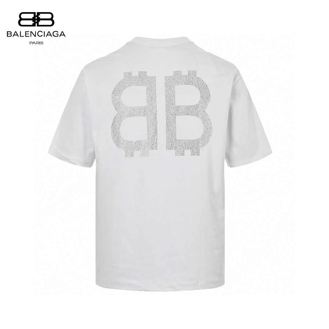 Balenciaga Crystal Logo T-Shirt in White