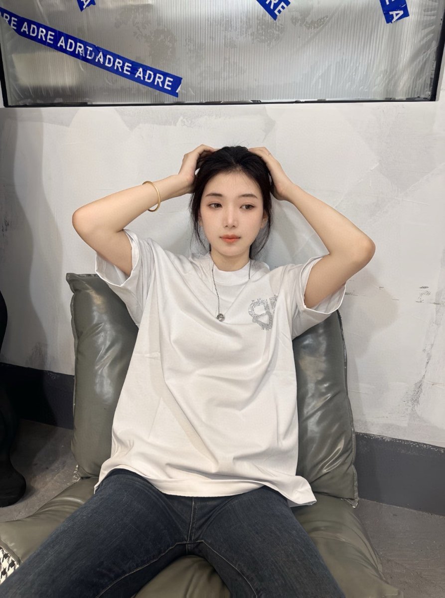 Balenciaga Crystal Logo T-Shirt in White