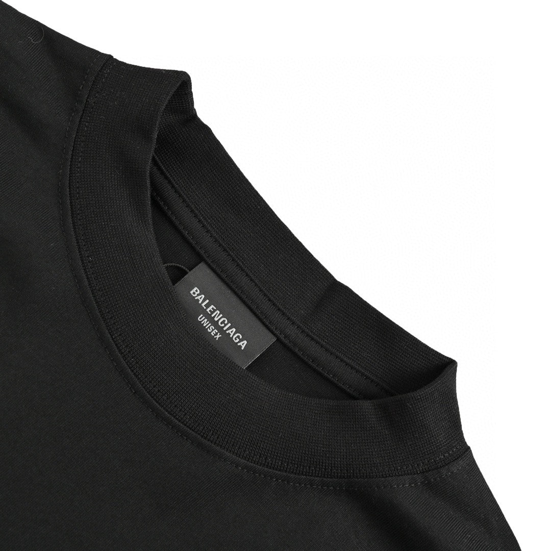 Balenciaga Distorted Logo T-Shirt (Black)