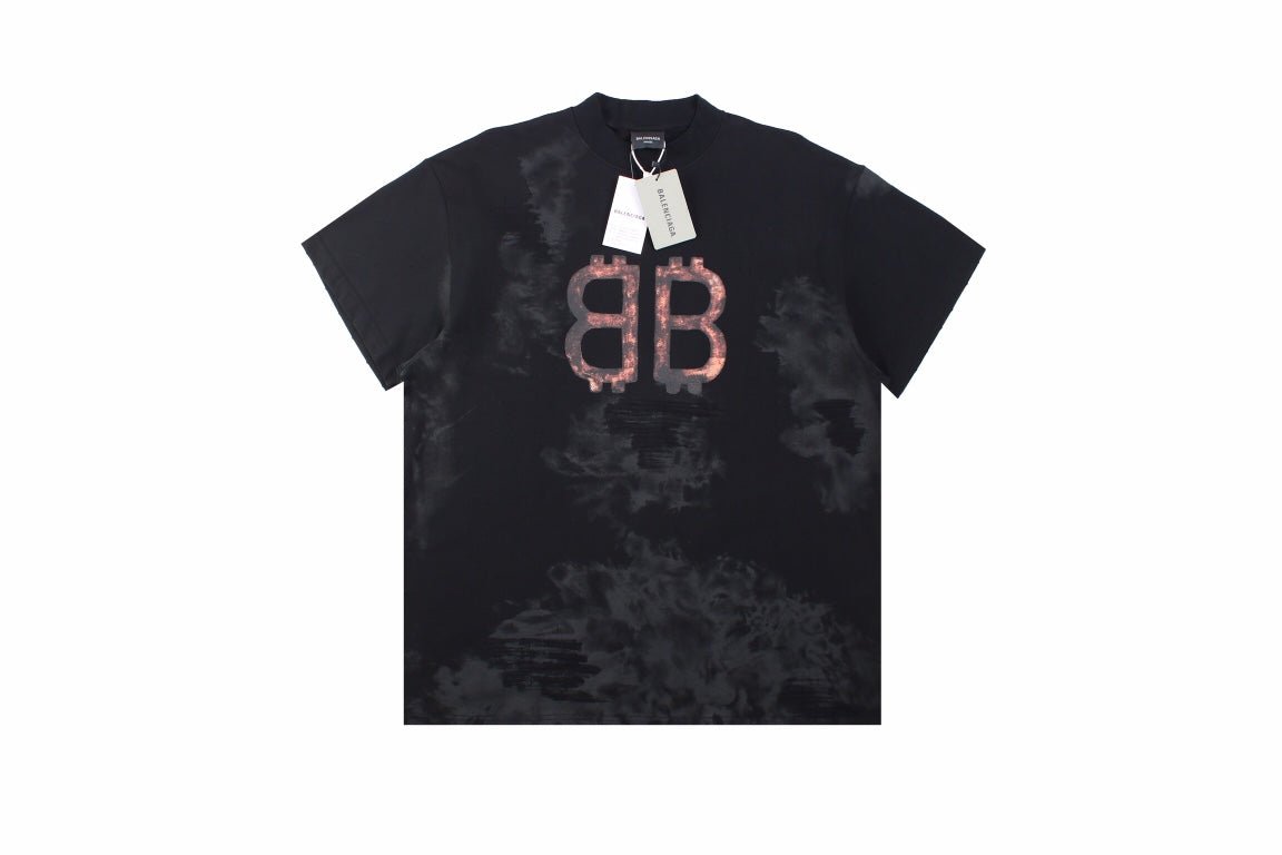 Balenciaga Distressed BB Logo T-Shirt