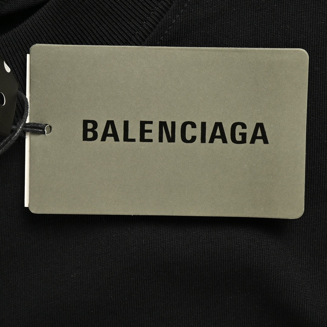 Balenciaga Distressed Logo T-Shirt in Black