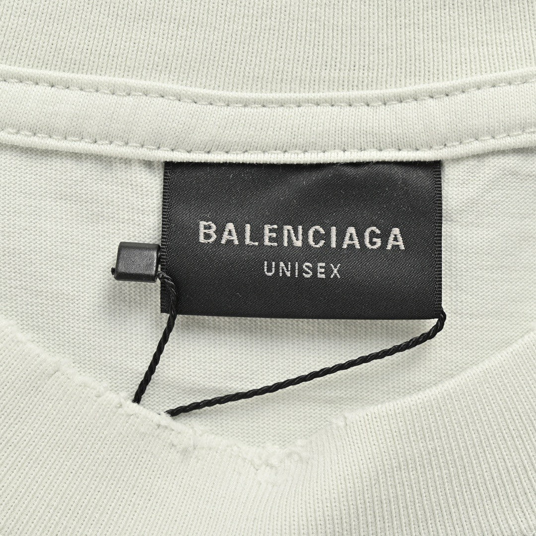 Balenciaga Distressed Logo T-Shirt in White